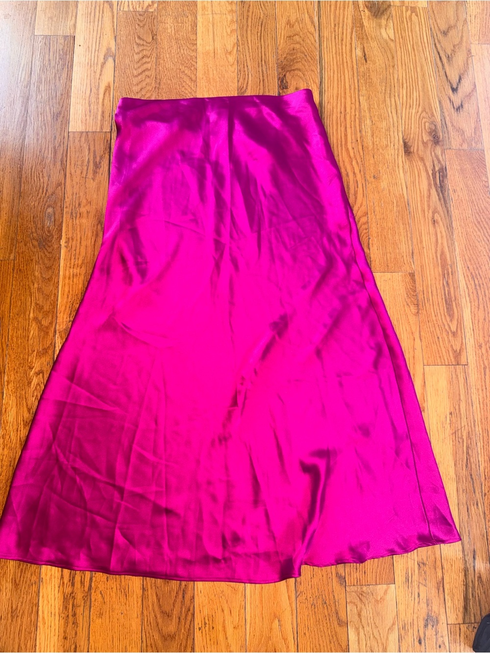 LOFT Fuchsia Satin A-Line Skirt